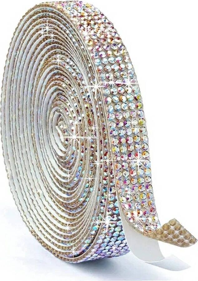 Plak lint strass steentjes 1.2 meter glitter plakband zelfklevend glitters steen hotfix lintje 10mm versieren DIY knutselen meisjes craft art scrapbook