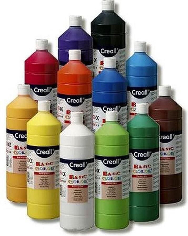 Plakkaatverf 12 x 1000 ml Assorti
