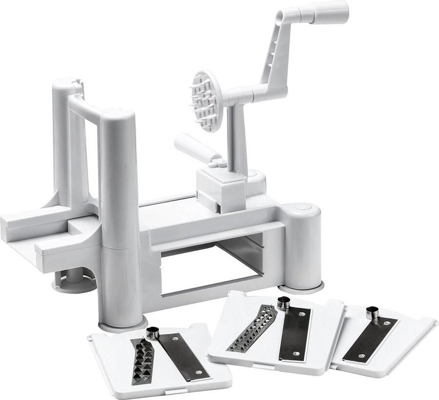 Plantaardige Spiralizer Snijmachine Roestvrij staal 3 in 1 Wit