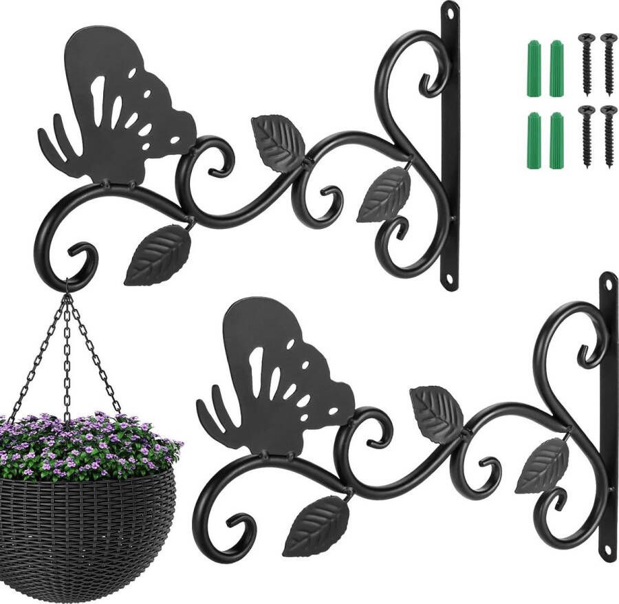 Plantenhanger 12 Inch Muur Hangmand Beugel Plantenhaak Hangmand Beugel Tuinmand Lantaarn Gazon Licht Bloempotten 2 Pack