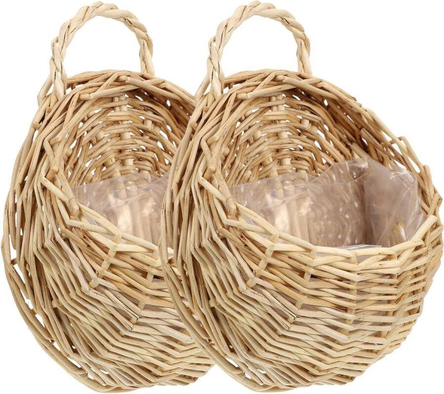 Plantenhanger bloemenmand stro bloempot 2 stuks thuis balkon tuin decoratie