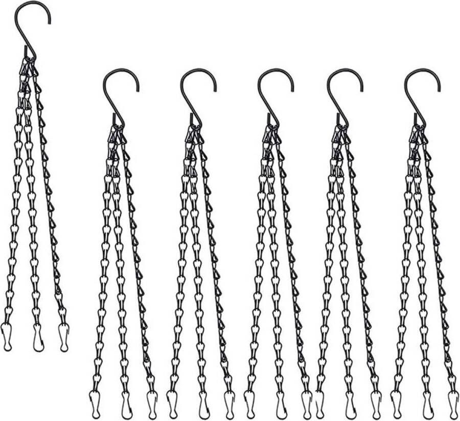 Plantenhanger Hangende ketting voor bloempotten Set van 6 stuks Metaal Vogelkooi Plantenbak Lantaarn Ornamenten