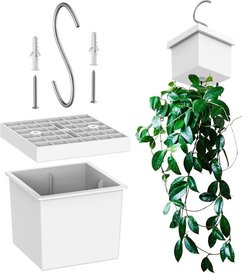 Plantenhanger Hangende plantenpotten echte en kunstmatige wijnstok plantenhanger beugel plastic plantenbak bloemenhouder tuin balkon hek decor wandplafonds