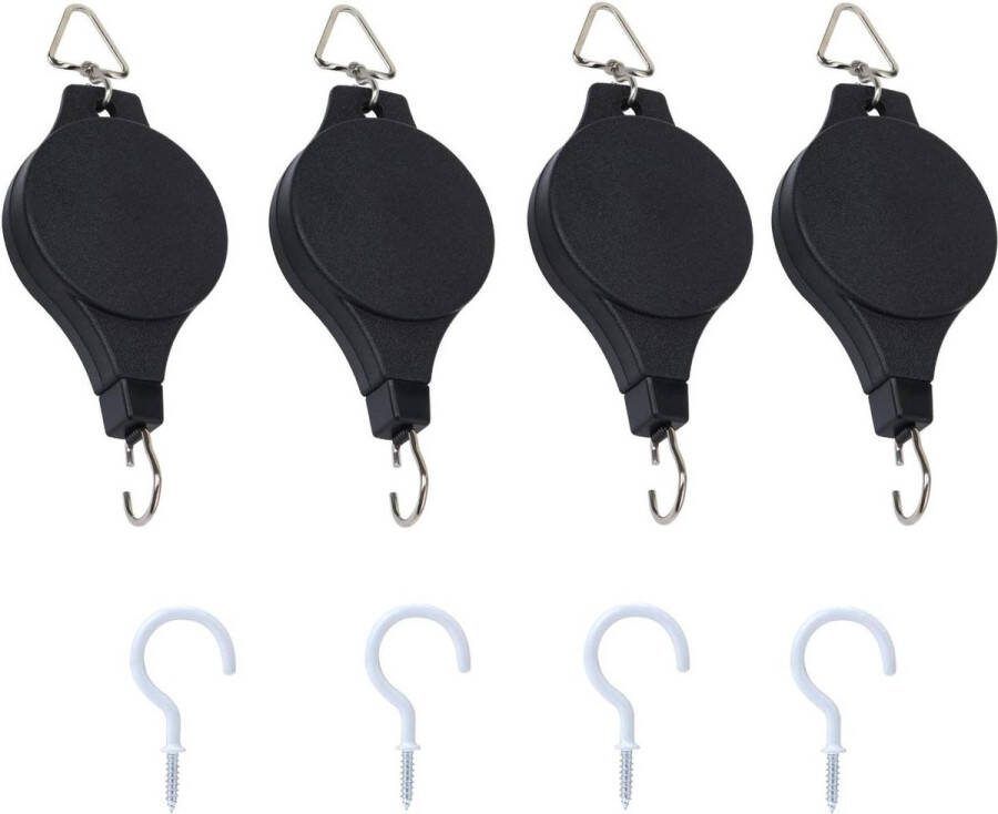 Plantenhanger intrekbare bloemenhaak instelbaar vogelhuisophanging 4 stuks plantenophanging