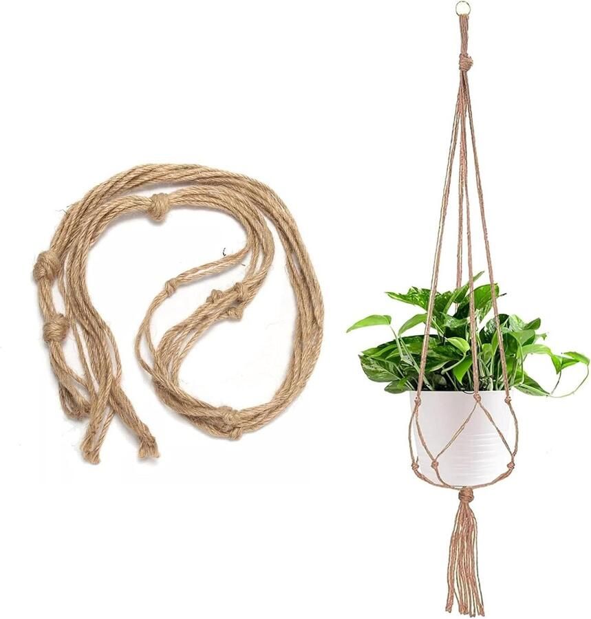 Plantenhanger Katoenen touw bloemen macramé hangpot Binnen en buiten Plantenhouder