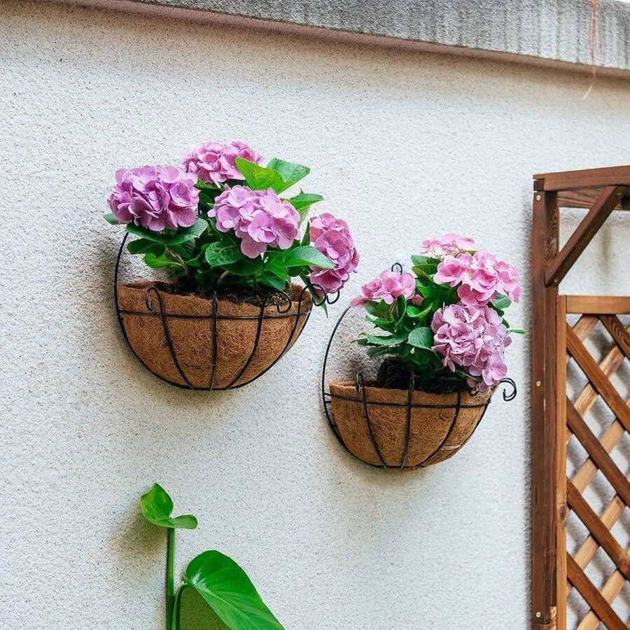 Plantenhanger Planthanger 2-delige Muurhangende Plantenbak Mand Tuindecoratie Hangende Manden Buiten Plantenpot Hangend