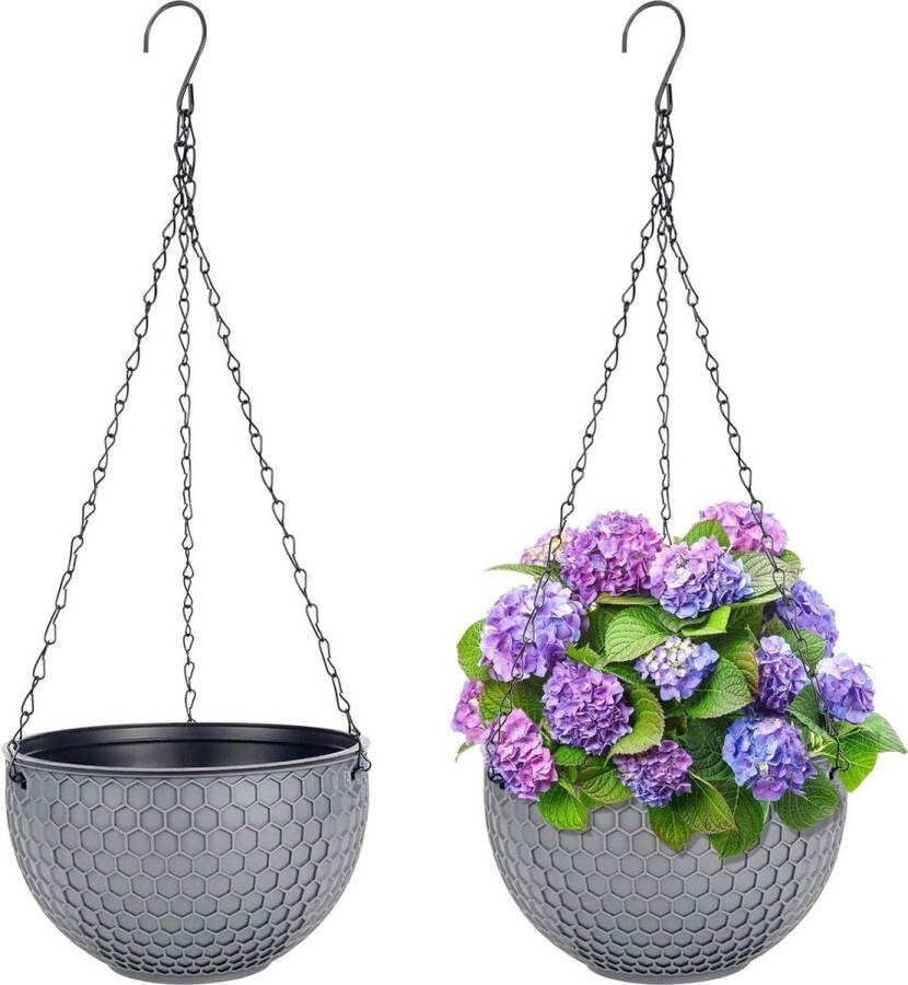 Plantenhanger Planthanger Hangende bloempotten set van 2 voor binnen en buiten diameter 21 cm hanglamp met ketting