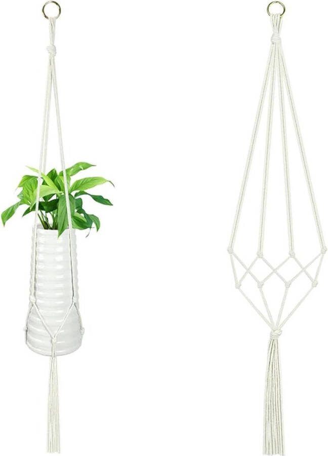 Plantenhanger Planthanger Hanglampen voor planten Boho-decoratie Katoenen touw Bloemen Balkons Wanddecoratie 105 cm