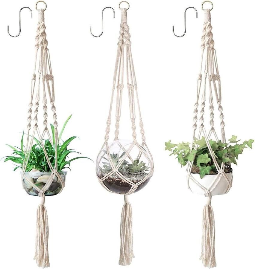 Plantenhanger Planthanger Macramé Bloemenhanger Hangende Bloempot Katoenen Touw Binnen Buiten Plafonds Balkons Wanddecoratie