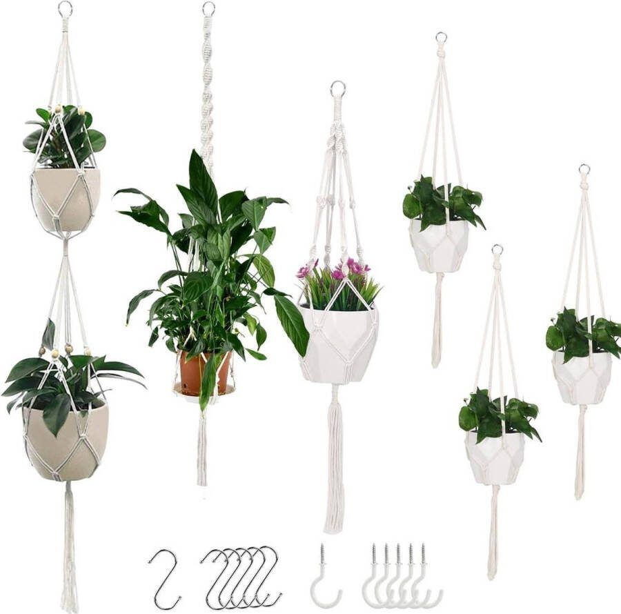 Plantenhanger Planthanger Macramé Katoenen Touw Bloempotten Hangend Binnen Buiten Decoratie Handgeweven