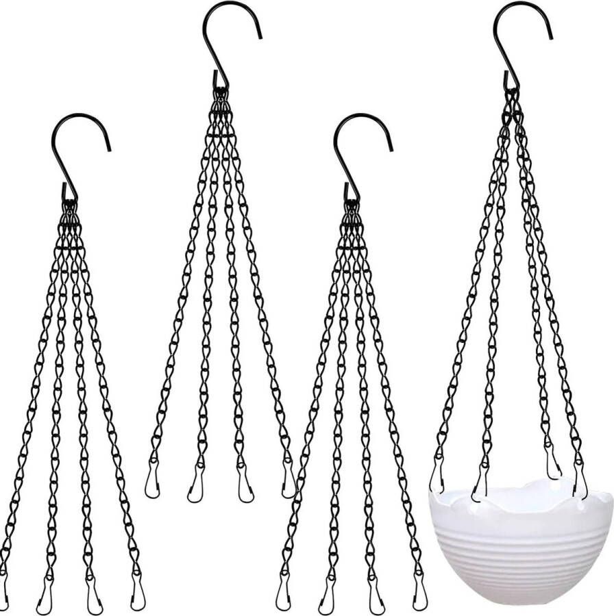 Plantenhanger Planthanger Vervangende ketting 4 Poothangers Metalen hangende mandkettingen Tuin bloempot plantenhanger met clips en haken Vogelvoeder plantenbak lantaarn