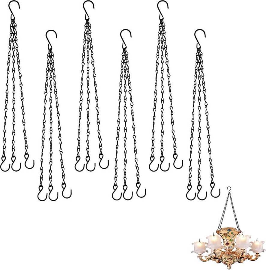 Plantenhangers 6 Stuks Binnen Buiten Hangpot Ophangketting plantenhanger Hangpot Luxe Gevlochten Touw Hangkettingen voor vogelkooi bloempotten lantaarns billboard tuin Plantenpothanger Extra groot draagvermogen