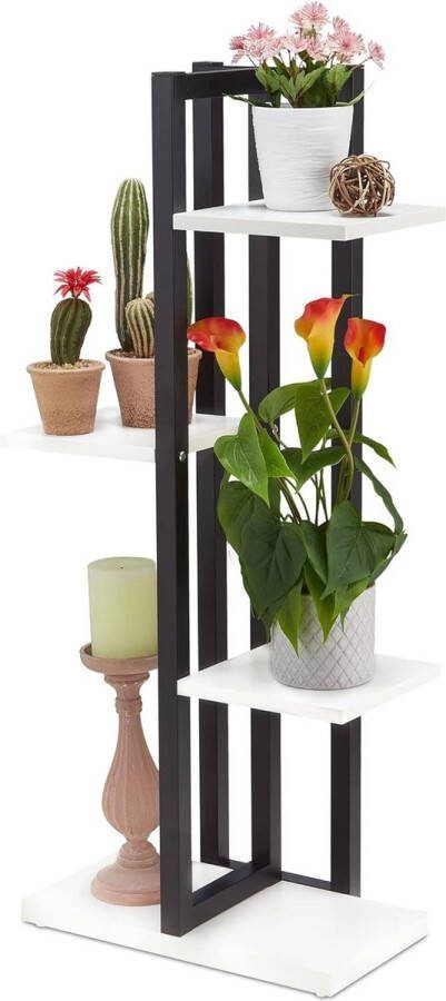 Plantenladder Metaal 4 Etagères Binnen Woonkamer Decoratie HxBxD:93 x 425 x 225 cm Trap Plantenrek Kleuren Plantenladder