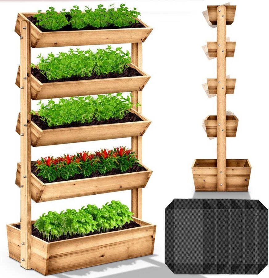 Plantenrek 5 lagen Plantenbakken Moestuinbak Kweektafel Voor Buiten Balkon Tuin Terras Plantenrekken Plantenstandaard Plantentrap Moestuin Groente Kruiden Bloemen Planten