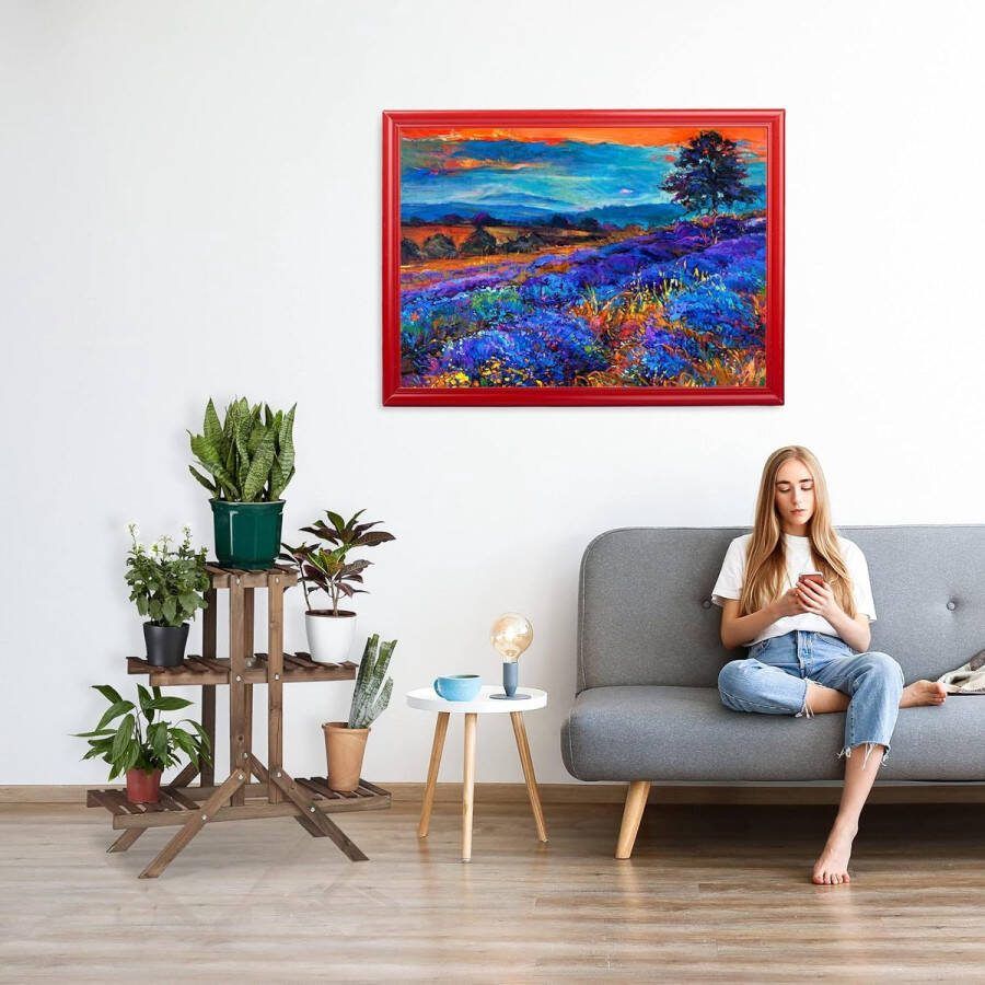 Plantenrek met 3 etages hout plantentrap voor binnen decoratie HBD: ca. 82 5 x 83 x 28 5 cm donkerbruin