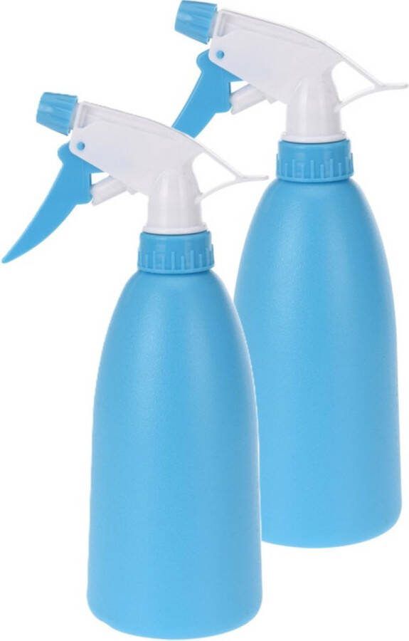 Plantenspuit 2x blauw 480 ml kunststof 11 x 8 x 23 cm plantensproeier