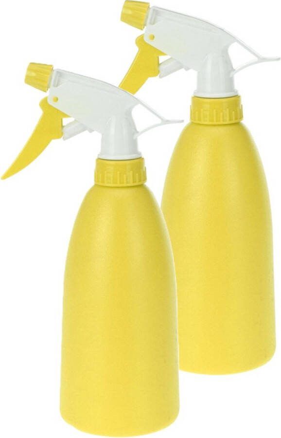 Plantenspuit 2x geel 480 ml kunststof 11 x 8 x 23 cm plantensproeier