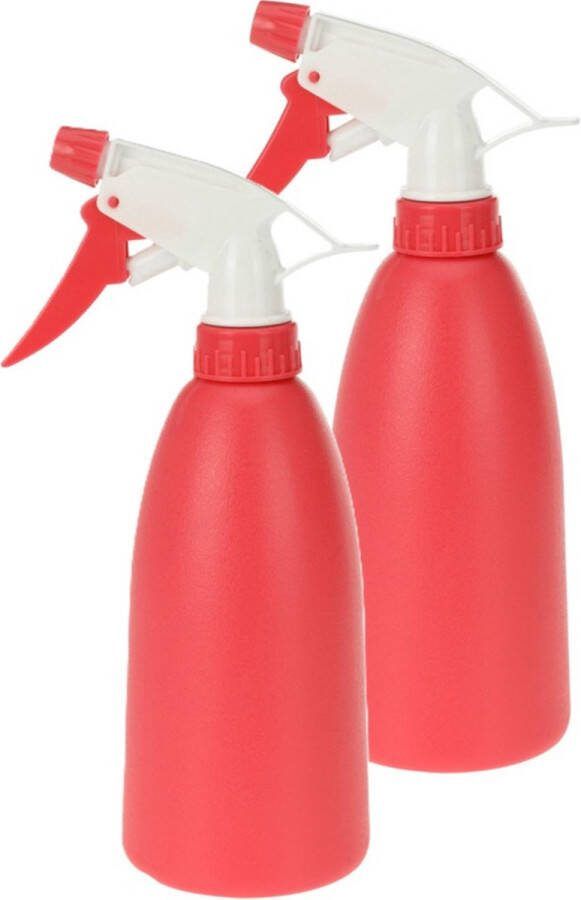 Plantenspuit 2x rood 480 ml kunststof 11 x 8 x 23 cm plantensproeier