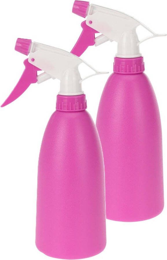 Plantenspuit 2x roze 480 ml kunststof 11 x 8 x 23 cm plantensproeier