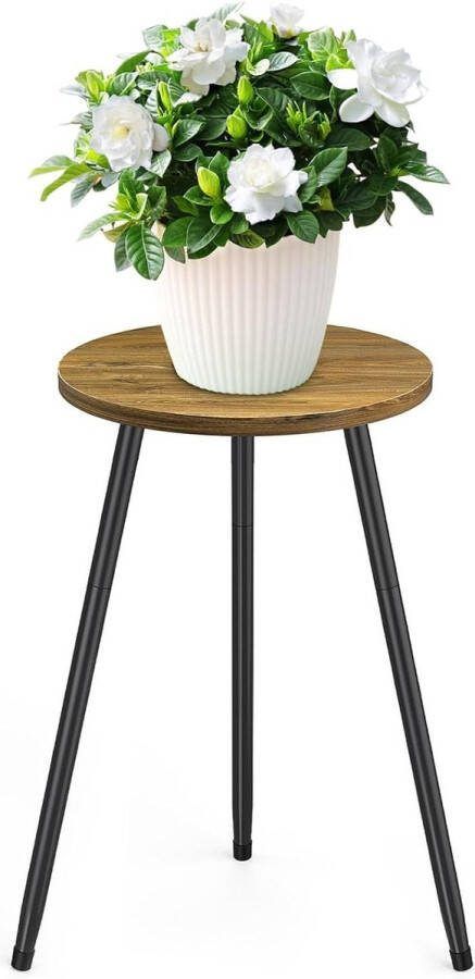 Plantenstandaard Binnen Bijzettafel Plantenhouder Bloempot Moderne Plantendecoratiestandaard Mid Century Houten Plantentafel Kleine Ronde Tafel Hoge Plantenrek Balkon Metalen Plantenplank