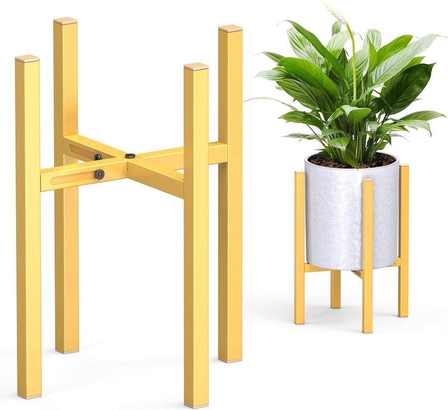 Plantenstandaard goud verstelbare metalen plantenkruk moderne bloemenstandaard voor binnen en buiten woonkamer kantoor tuin plantenkruk verstelbare breedte: 24-36 cm