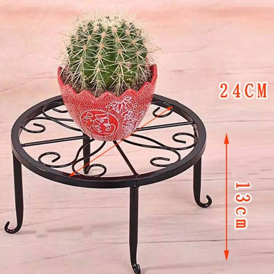 Plantenstandaard retro design metalen ronde smeedijzeren bloempothouder Metalen bloempotstandaard Bloempotbasis voor binnenbalkon buitentuin