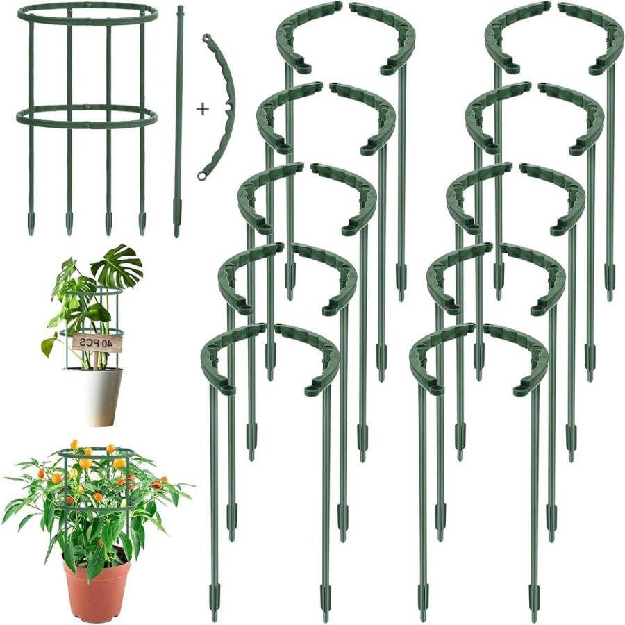 Plantensteunen Halfronde kunststof plantenhouders voor potplanten Set van 40 stuks plantensteun halfronde