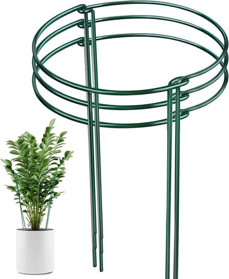 Plantensteunen Halfronde plantensteunringkooien voor tuinplanten 3 stuks tuinplantenstokken voor groenten potplanten tomaten bloemen pioenrozen en rozen 25 x 40 cm