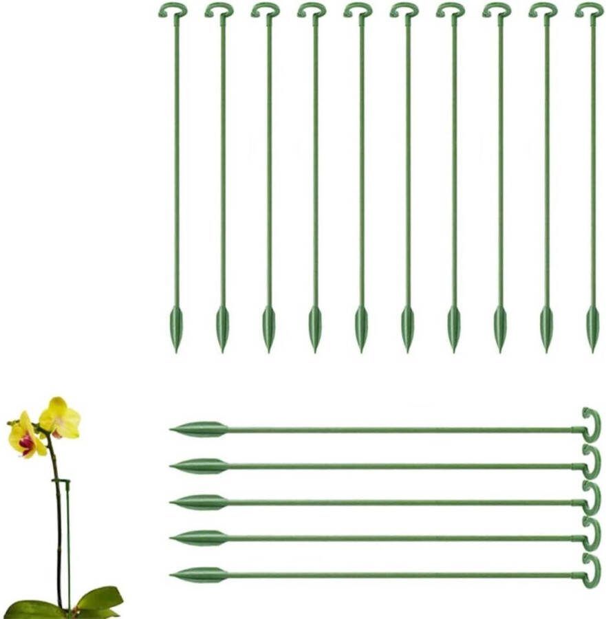 Plantensteunen met ringen Massief glasvezel plantensteunpalen 15 stuks 27 cm Plantengroei bevestiging Kantelbescherming plantensteunen met ringen