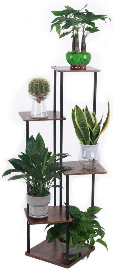 Plantentafel 5 niveaus metalen bloemenplank bloempothouder voor binnen woonkamer balkon terras tuin slaapkamer plantentafel