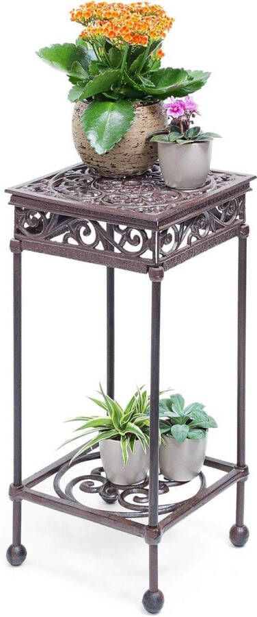 Plantentafel gietijzer 2 etages antiek brons 505x24x24 cm binnen buiten