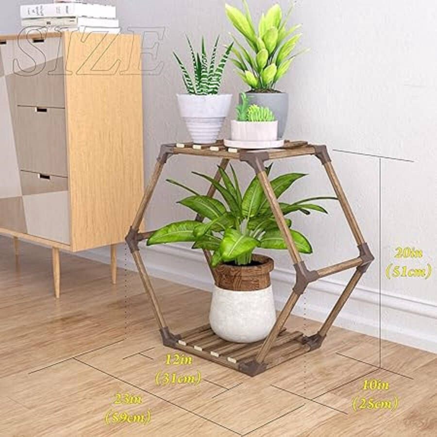 Plantentafel Plantstand bloemstand 2 Floors 59 x 25 x 51 cm