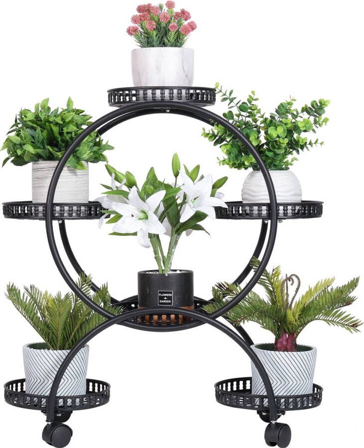 Plantentafel Plantstand Bloemstand 72.5 x 32.5 x 78.5 centimeter Met wielen Binnen en buiten