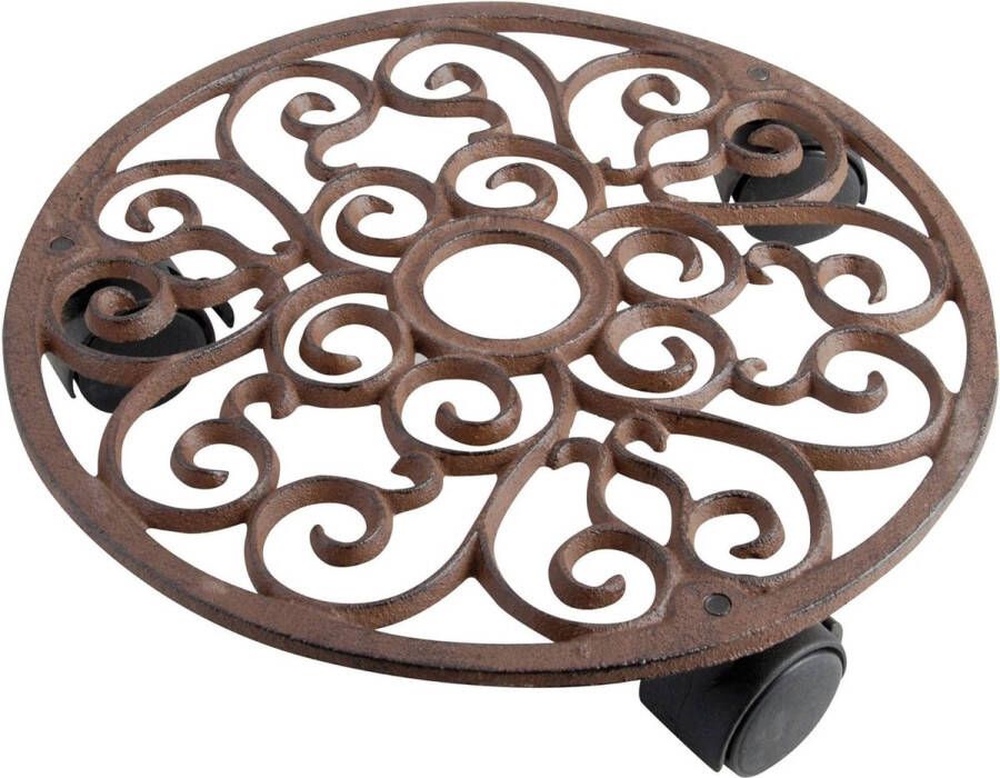 Plantentrolley gietijzer rond 30cm doorsnee