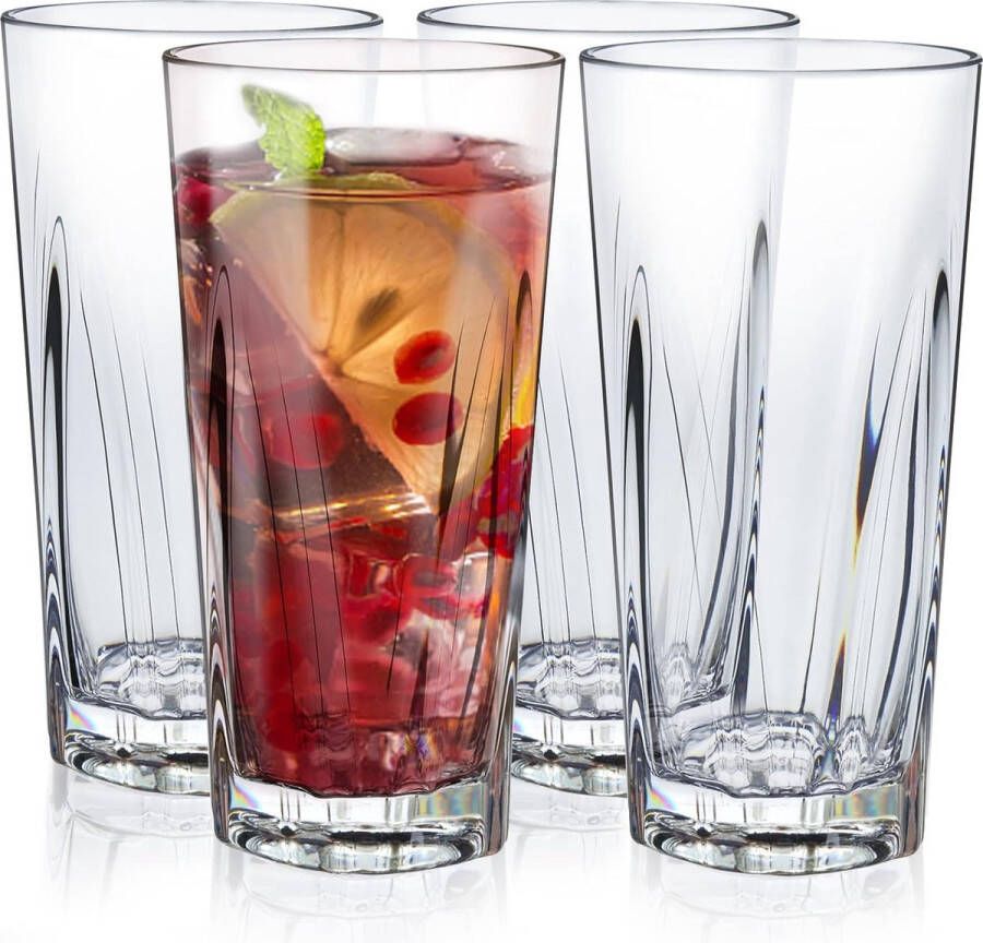 Plastic glazen 400 ml stapelbare set van 4 acryl waterglazen perfect voor kinderen die sap drinken kamperen draagbare bekers picknick barbecuefeest cocktailglazen bierbekers