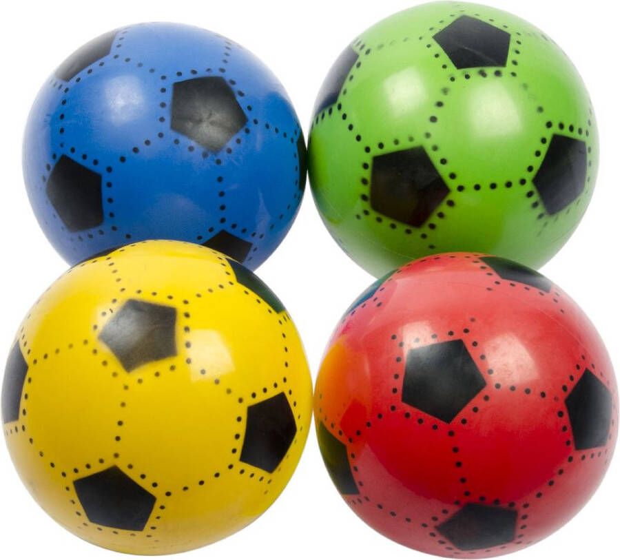 Plastic Voetbal 2 Stuks 23CM 90 Gram Kinderen Verschillende Kleuren Rood Blauw Groen Geel