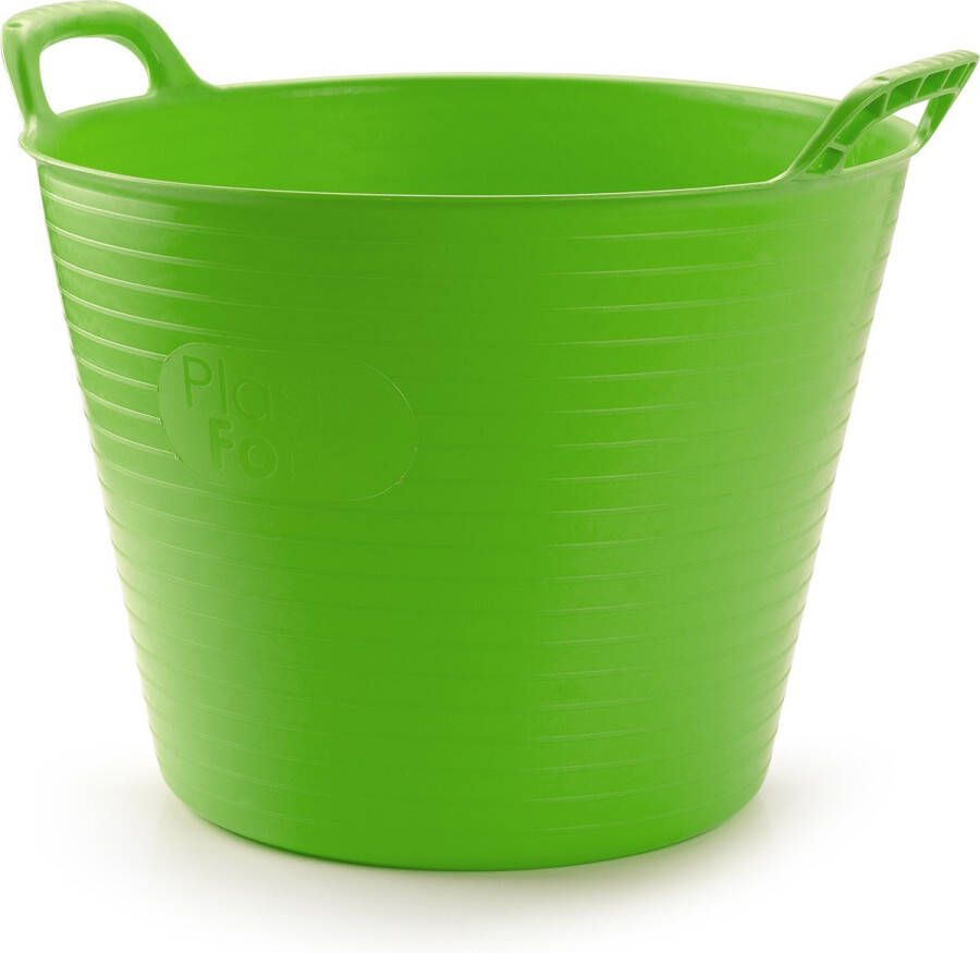 Merkloos Plasticforte Flexibele emmer kuip groen 42 liter ECO kunststof rond 38 x 45 cm Wasmanden