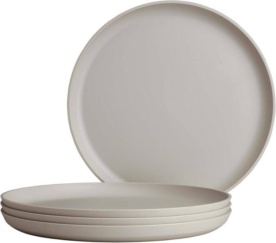 Platte borden set van 4 stuks 260 mm Nordic White Silueta Servies Bordenset