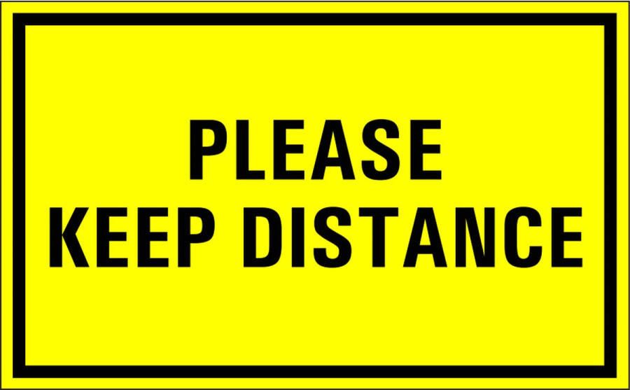Please keep distance bord kunststof 200 x 125 mm