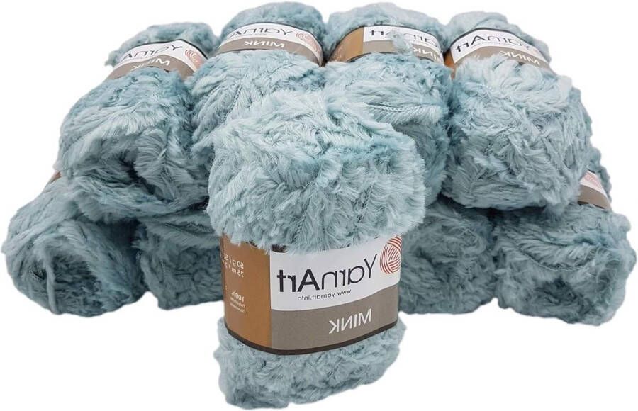 Pluche garen franjesgaren 500 gram blauw-grijs 348 10 x 50 gram