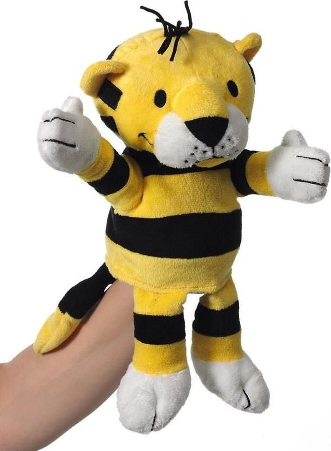 Pluche handpop tijger 22 cm
