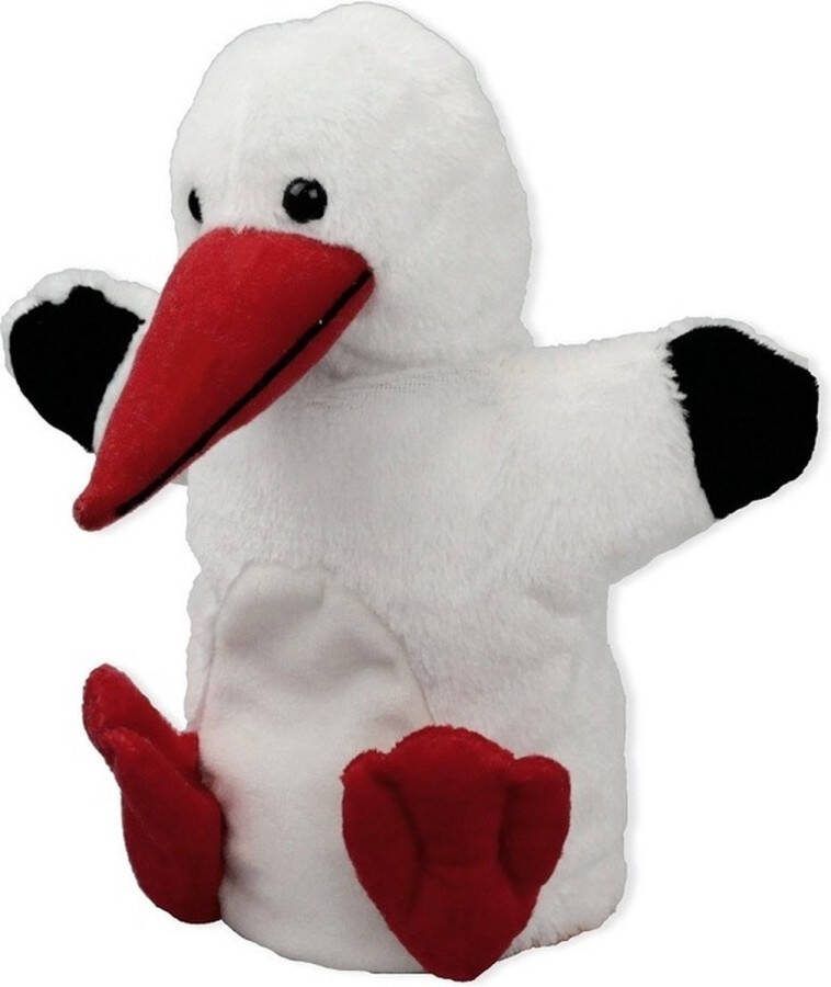 Pluche witte ooievaar handpop knuffel 22 cm Ooievaars knuffels Poppentheater speelgoed kinderen