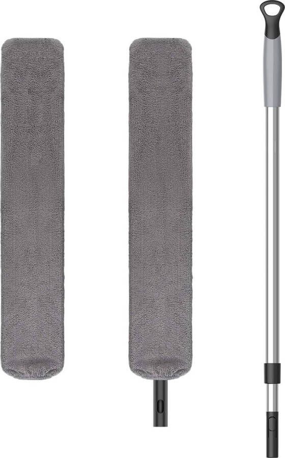 Plumeau microfiber hoekbezem stofwisser lange steel uitschuifbaar telescopische stofbezem stofborstel wasbaar voor plafond vloer meubels kast flexibel