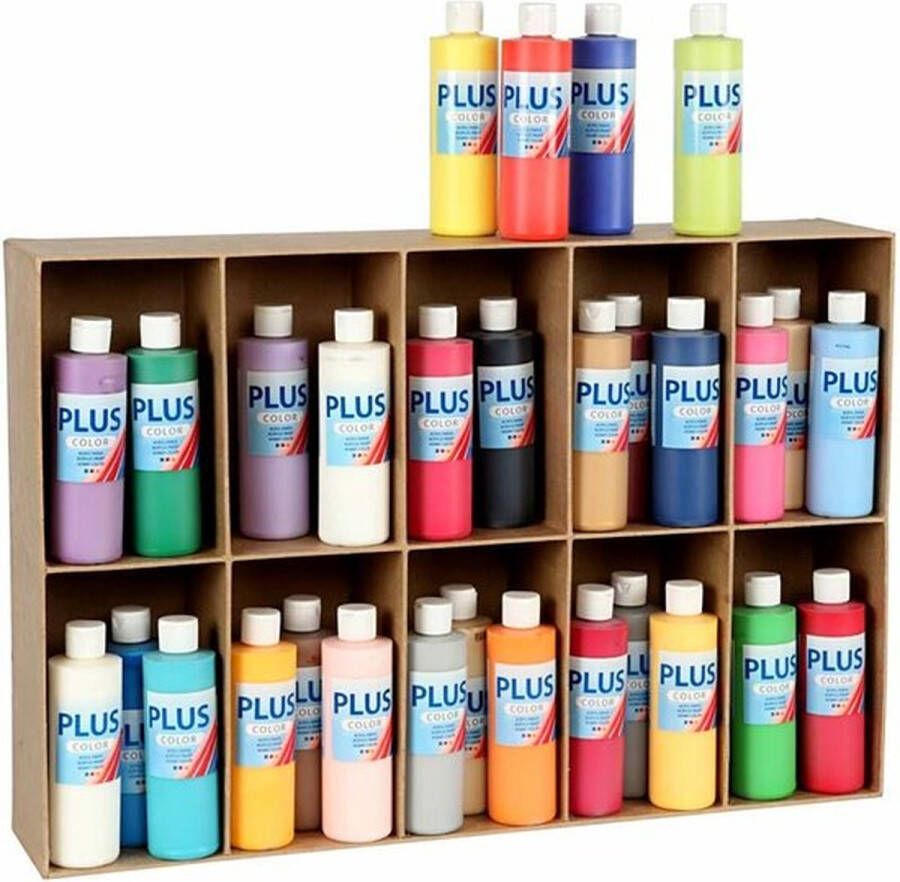 Plus Color acrylverf kleuren 30x250 ml 1 doos