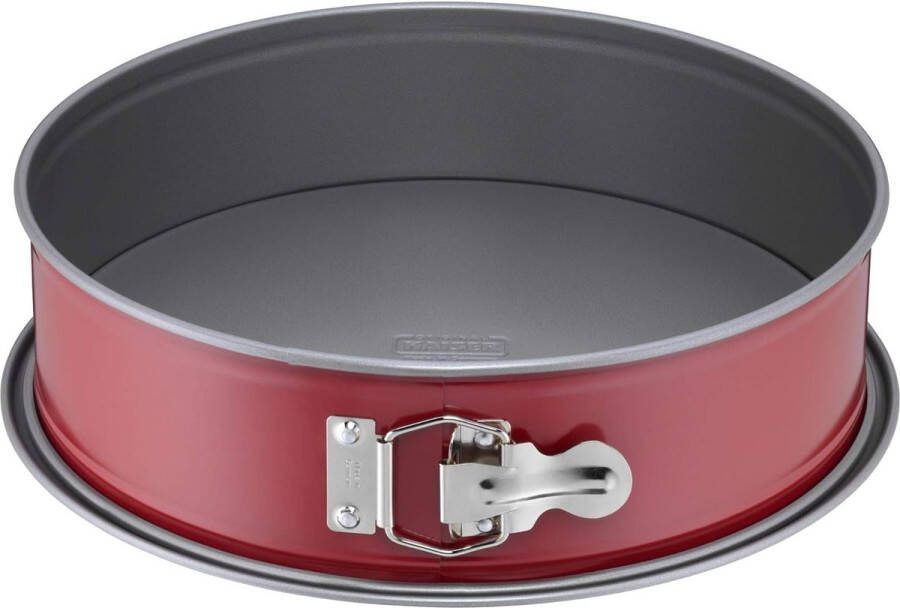 Plus springvorm 28 cm rond met platte bodem ronde bakvorm 28 cm springvorm lekvrij anti-aanbaklaag rood