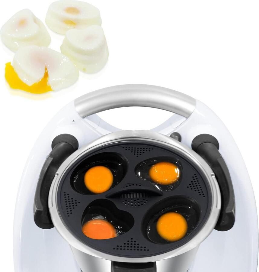 Pocheermachine Eierkoker accessoires voor Thermomix TM6 eiervorm voor gekookte eieren ontbijt eierstomer gepocheerde eieren vorm voor Thermomix TM6 siliconen liefdevol inklapbaar