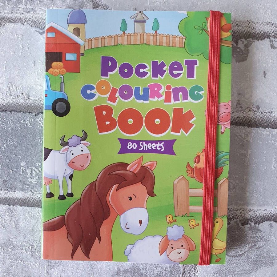 Pocket colouring boek boerderij 80 kleurplaatjes kleurboek