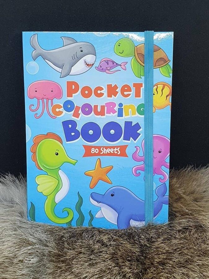 Pocket colouring book Zee dieren 80 sheets