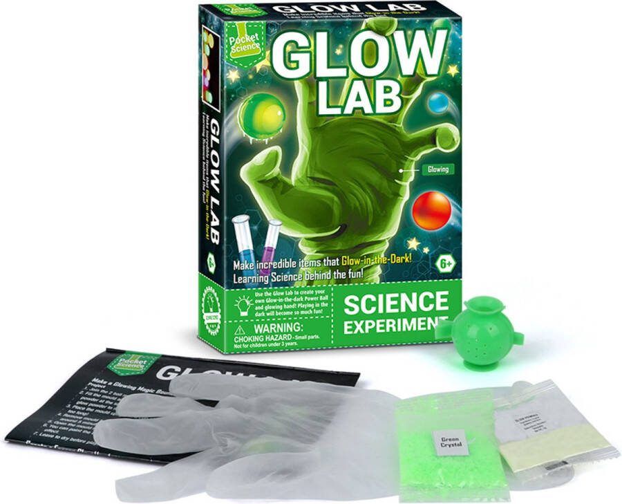 Pocket science- scheikunde experimenteerset experimenten voor kinderen experimenteerdozen glow in the dark stuiterballen maken T2508