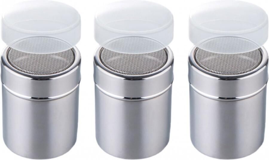 Poeder strooier met fijne zeef 6.5 x 8 cm Zeef Cacaostrooier Bloemsuiker strooier RVS Cappuccino Set Barista Tools Strooibus Poedersuiker strooier kaneel strooier Fijnmazig